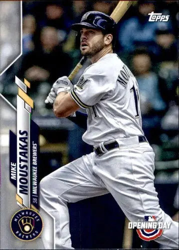 2020 Topps Opening Day Mike Moustakas Brewers baseball card NM-MT