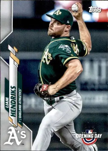 Original gloss 2020 Topps Opening Day Liam Hendriks baseball card Athletics