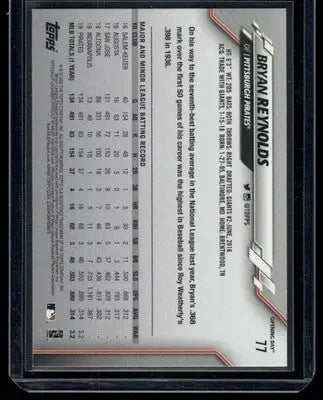 2020 Topps Opening Day Bryan Reynolds #77 / Baseball - Baseball Card Single