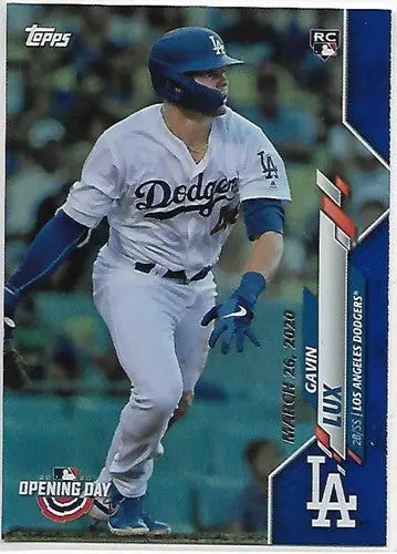 Gavin Lux baseball card from 2020 Topps Opening Day Edition Dodgers Rookie card