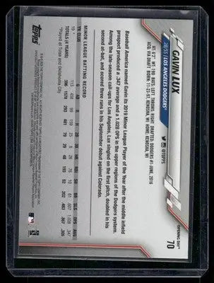 2020 Topps Opening Day Gavin Lux #70 / RC Baseball - Baseball Card Single