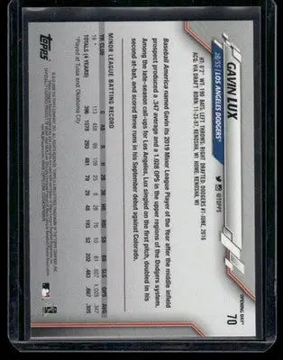 2020 Topps Opening Day Gavin Lux #70 RC Baseball - Baseball Card Single