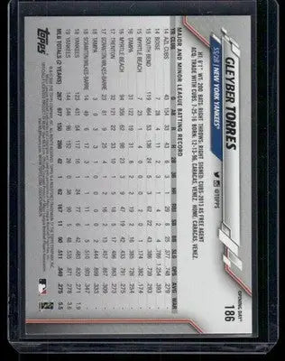 2020 Topps Opening Day Gleyber Torres #186 Baseball - Baseball Card Single