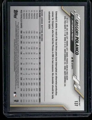 2020 Topps Opening Day Gregory Polanco #137 Baseball - Baseball Card Single