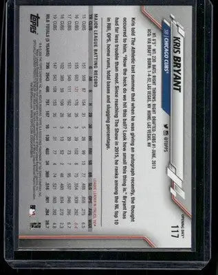 2020 Topps Opening Day Kris Bryant #117 Baseball - Baseball Card Single