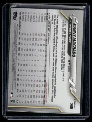 2020 Topps Opening Day Manny Machado #200 / Baseball - Baseball Card Single