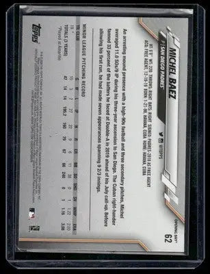 2020 Topps Opening Day Michel Baez #62 RC Baseball - Baseball Card Single