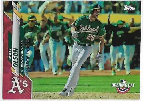 2020 Topps Opening Day Red Foil #184 Matt Olson baseball card in original gloss condition
