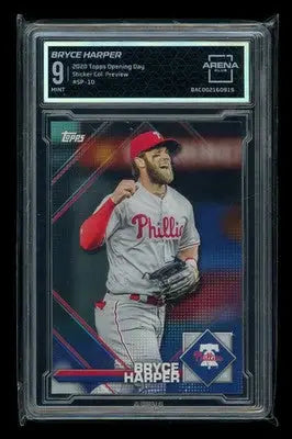 2020 Topps Opening Day Sticker Collection Preview Bryce Harper #SP-10 AC 9 - Baseball Card Single