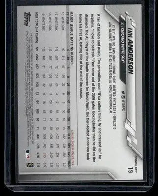 2020 Topps Opening Day Tim Anderson #19 Baseball - Baseball Card Single