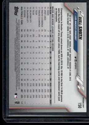 2020 Topps Opening Day Will Smith #150 Baseball - Baseball Card Single