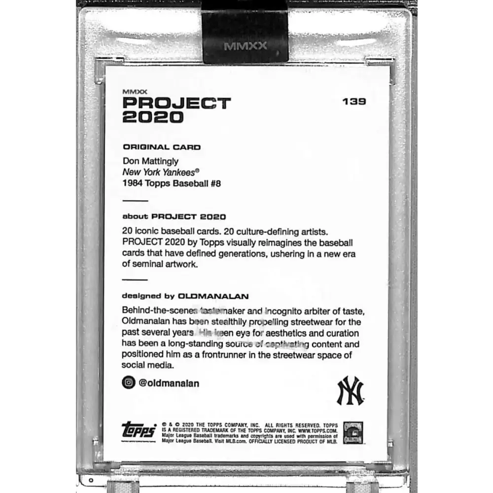 2020 Topps Project 2020 #139 Don Mattingly NM-MT Auto New York Yankees Baseball Card - Baseball Card Single