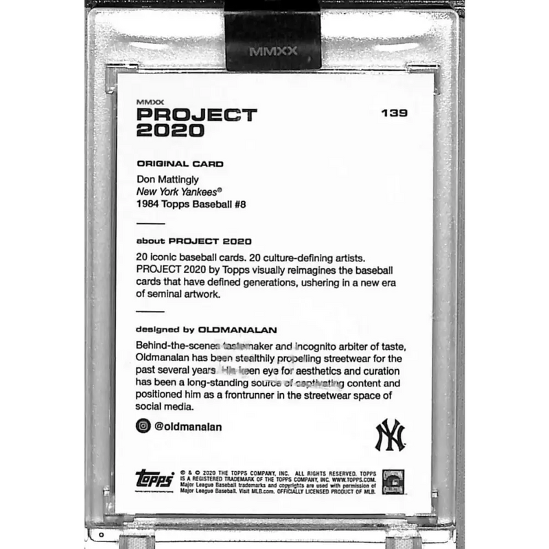 2020 Topps Project 2020 #139 Don Mattingly NM-MT Auto New York Yankees Baseball Card - Baseball Card Single