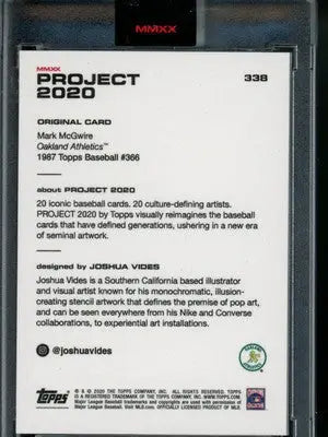 2020 Topps Project 2020 Mark McGwire #338 Baseball - Baseball Card Single