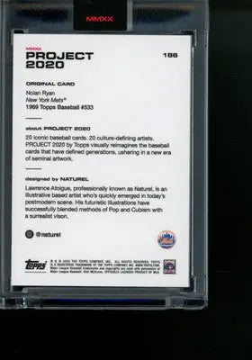 2020 Topps Project Nolan Ryan baseball card in protective plastic case