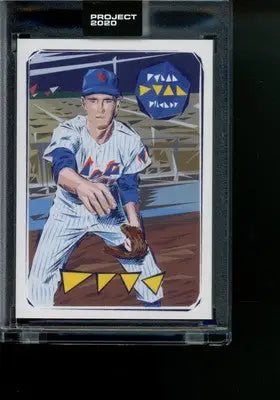 2020 Topps Project Nolan Ryan baseball card featuring pitcher in blue and orange uniform