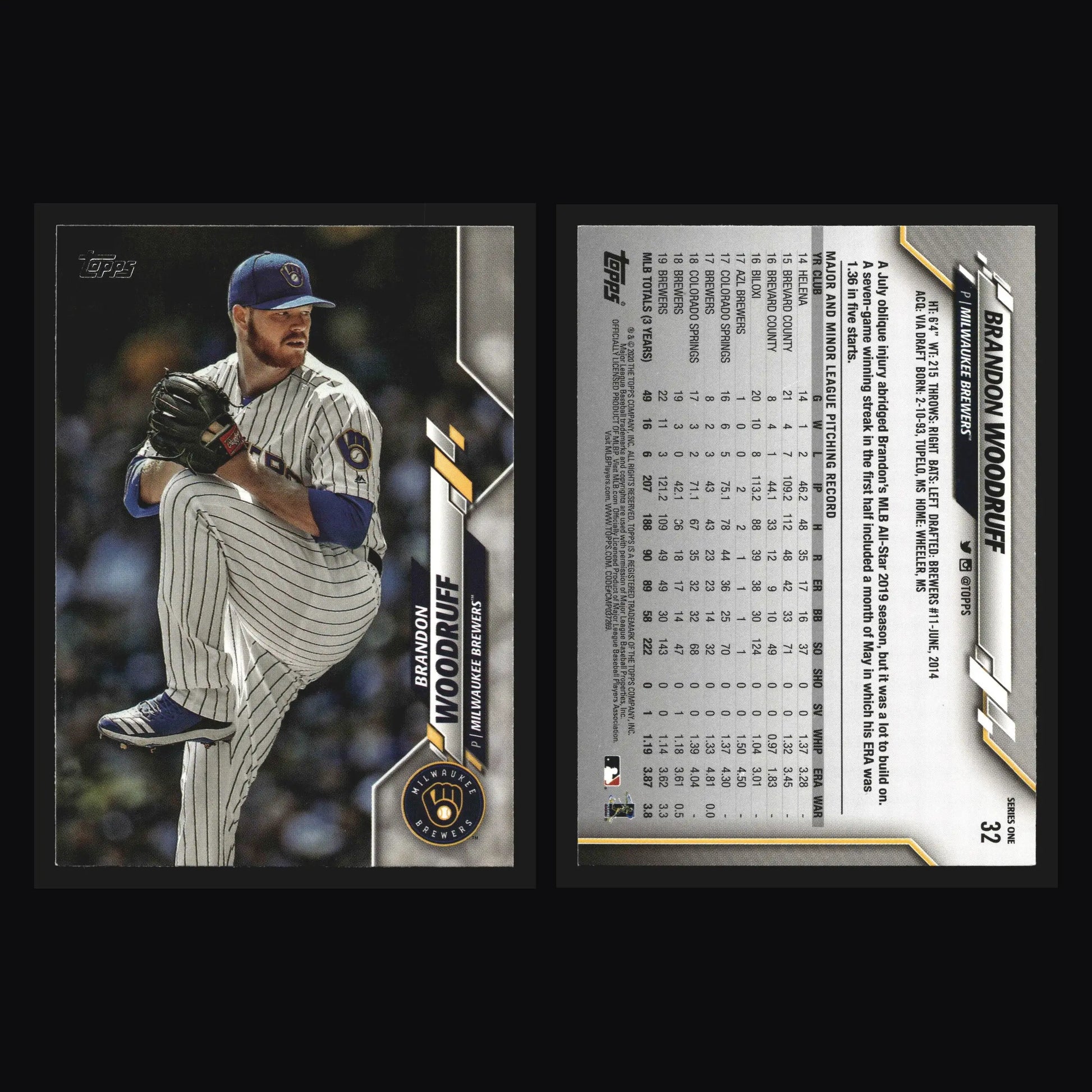 2020 Topps Series 1 #32 Brandon Woodruff Milwaukee Brewers - Baseball Card Single
