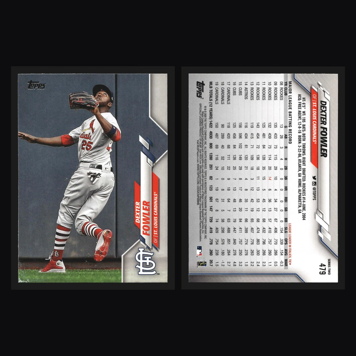 2020 Topps Series 2 Dexter Fowler #479 St. Louis Cardinals - Baseball Card Single
