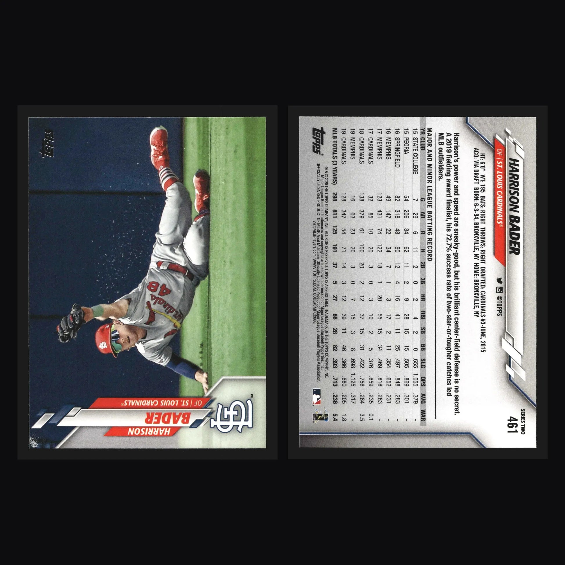2020 Topps Series 2 Harrison Bader #461 St. Louis Cardinals - Baseball Card Single