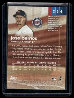 2020 Topps Stadium Club Jose Berrios #254 Sepia Baseball - Baseball Card Single