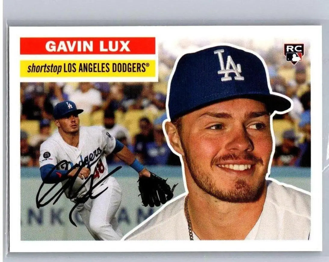 Gavin Lux Topps 2020 card from the Topps Choice collection showcasing Lux’s rookie year