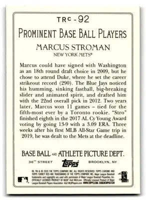 2020 Topps #TRC-92 Marcus Stroman Turkey Red 2020 Chrome (Series 1) - Baseball Card Single