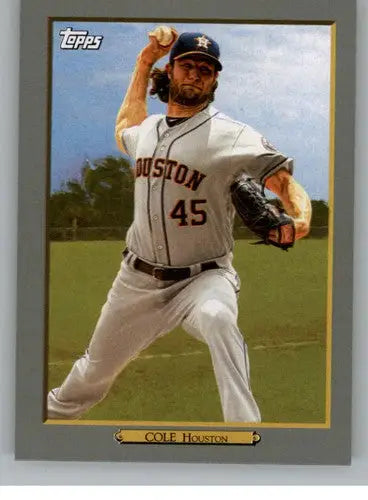 Baseball card of Cole Houston from 2020 Topps Turkey Red series featuring Gerrit Cole