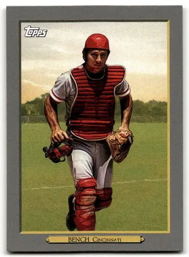 Baseball card of Johnny Bench from 2020 Topps Update Turkey Red series