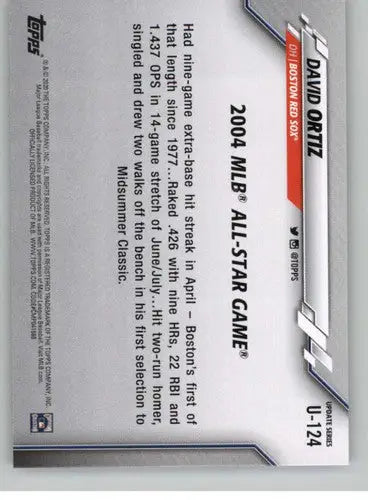 2020 Topps Update #U-124 David Ortiz NM-MT Red Sox - Baseball Card Single
