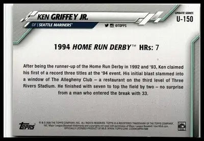 2020 Topps Update #U-150 Ken Griffey Jr. - Baseball Card Single