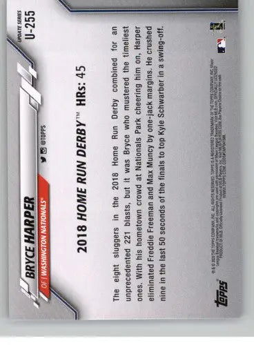 2020 Topps Update #U-255 Bryce Harper NM-MT Nationals - Baseball Card Single