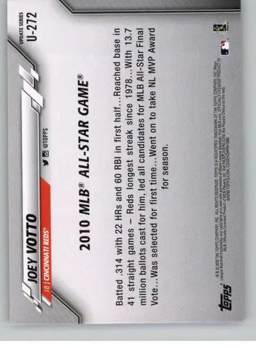2020 Topps Update #U-272 Joey Votto NM-MT Reds - Baseball Card Single