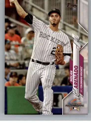 Original gloss of Nolan Arenado baseball card from 2020 Topps Update series