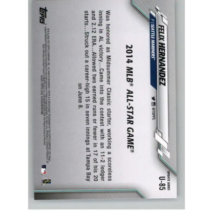 2020 Topps Update #U-85 Felix Hernandez NM-MT Seattle Mariners Baseball Card - Trading Card