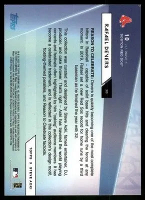 2020 Topps Wave 1 Steve Aoki Rafael Devers #10 Steve Aoki collaboration Baseball - Baseball Card Single