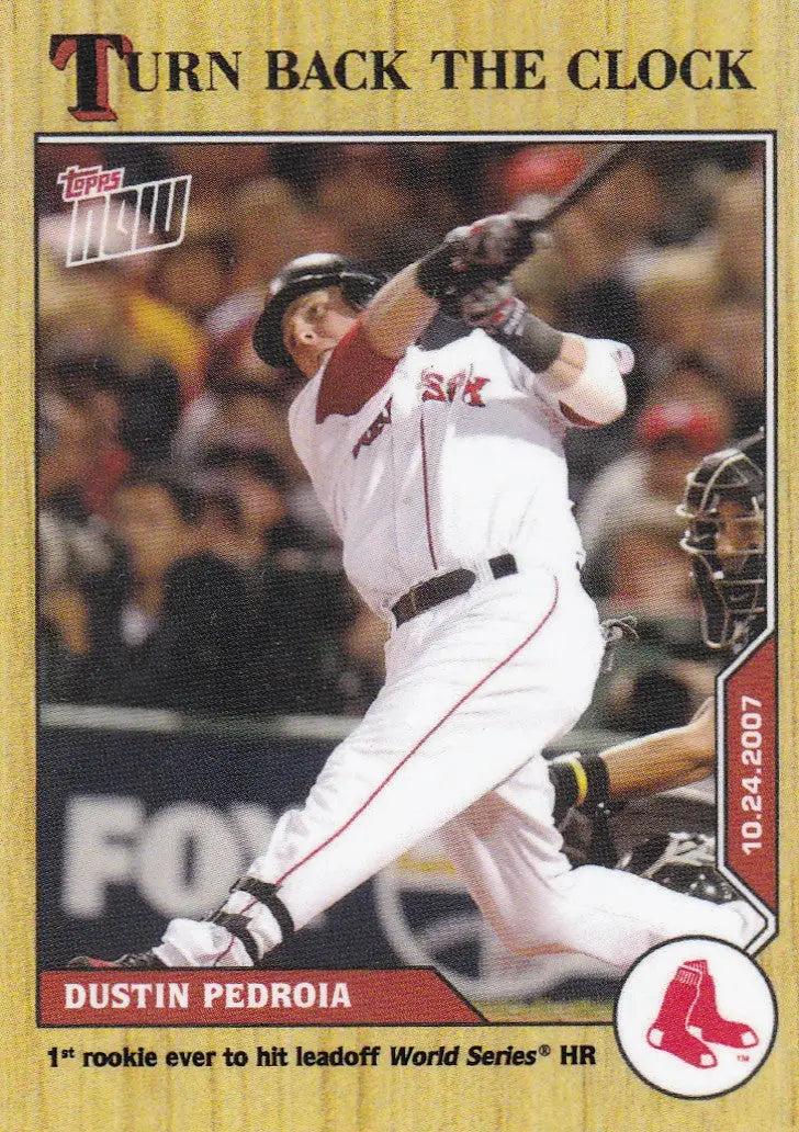 Baseball trading card featuring Dustin Pedroia of the Boston Red Sox 2020 TURN BACK THE CLOCK