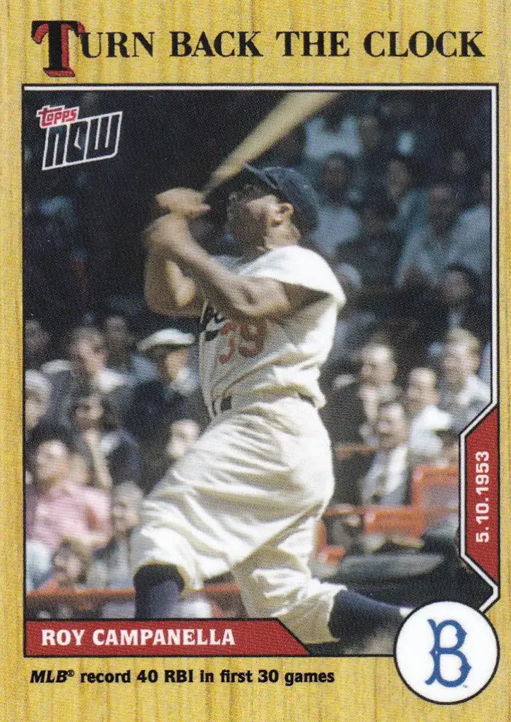 Vintage Brooklyn Dodgers Roy Campanella baseball card from 2020 TURN BACK THE CLOCK series