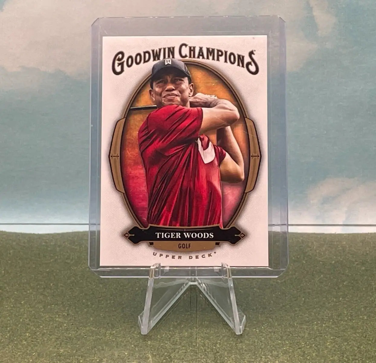 Tiger Woods golf card from 2020 Upper Deck Goodwin Champions #25 collectible series