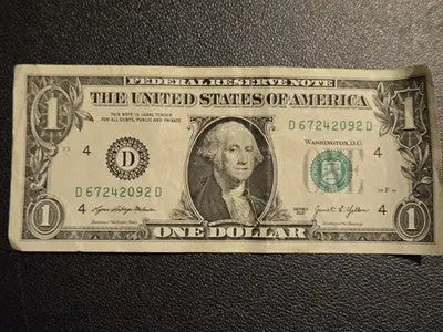 2021 $1 Federal Reserve Note Cleveland D - Yellen Malerba Signature - Circulated - Coins & Currency