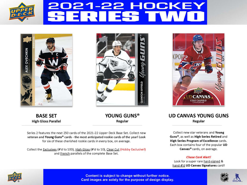 2021-22 Upper Deck Series 2 Hockey Sealed Hobby Pack