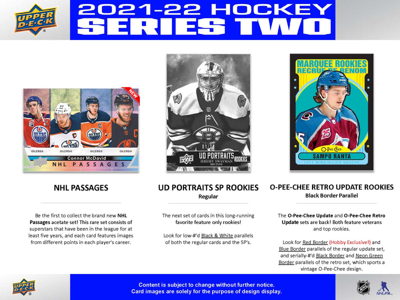 2021-22 Upper Deck Series 2 Hockey Sealed Hobby Pack