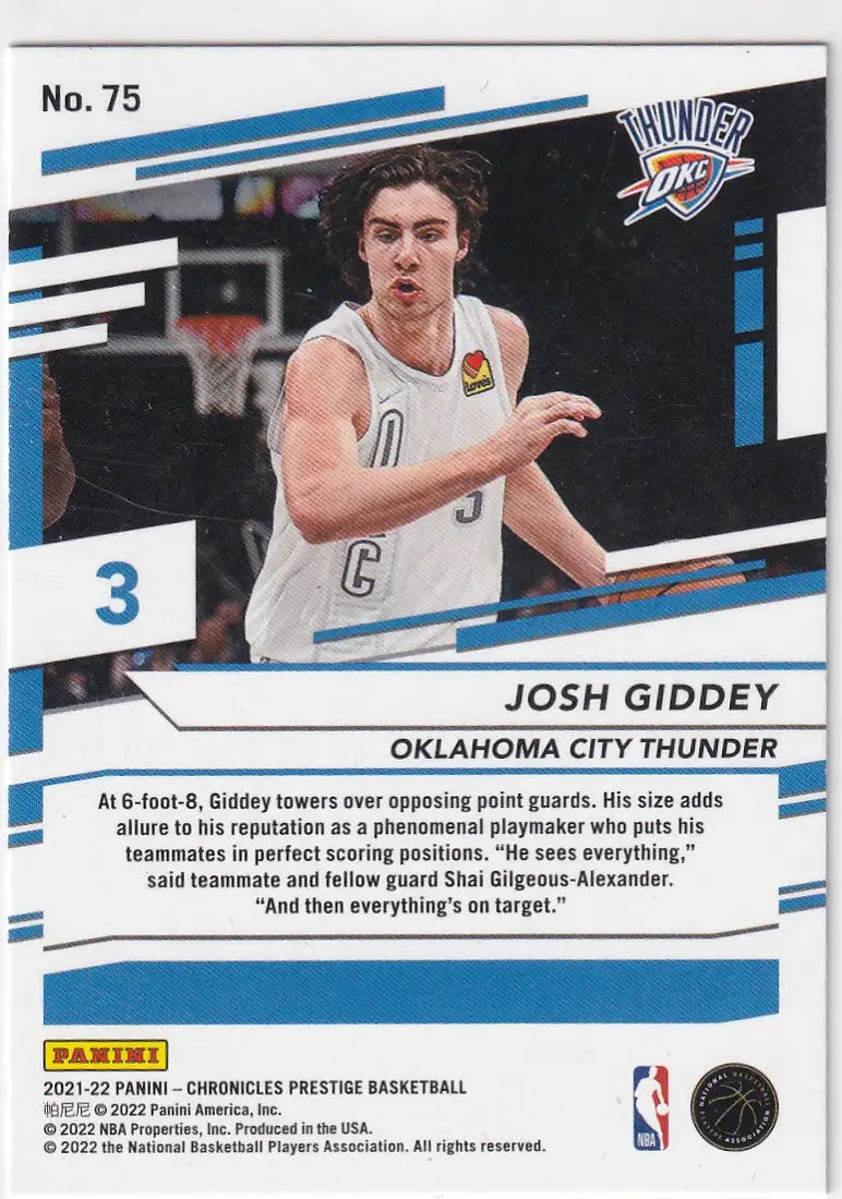 2021-22 CHRONICALS PRESITGE JOSH GIDDEY- OKLAHOMA CITY THUNDER