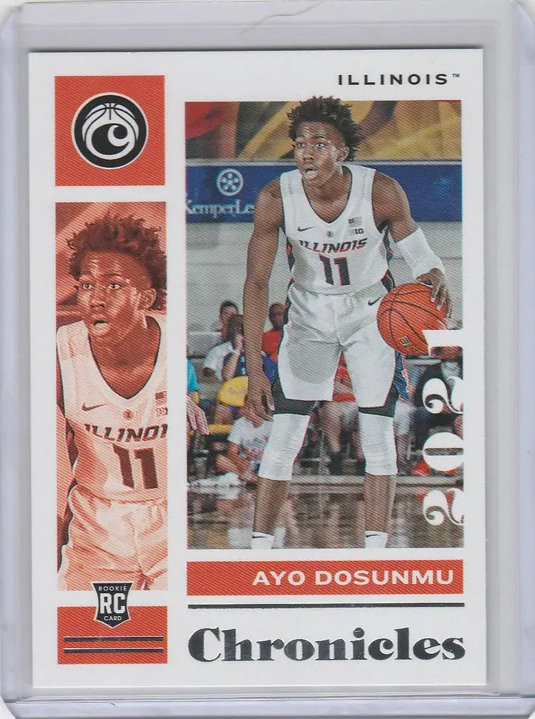 Basketball trading card of Ayo Dosunmu from Illinois wearing jersey number 11