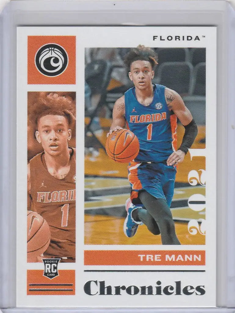Basketball trading card of Tre Mann Florida from 2021-22 Chronicles Draft Picks series