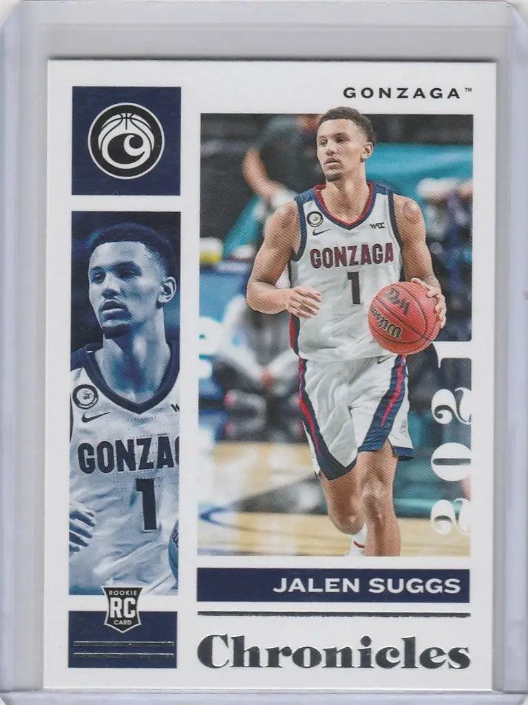 Basketball trading card of Jalen Suggs Gonzaga from 2021-22 Chronicles Draft Picks
