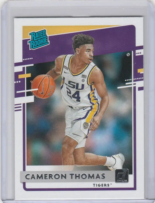 Basketball trading card of Cameron Thomas LSU from 2021-22 Chronicles Draft Picks