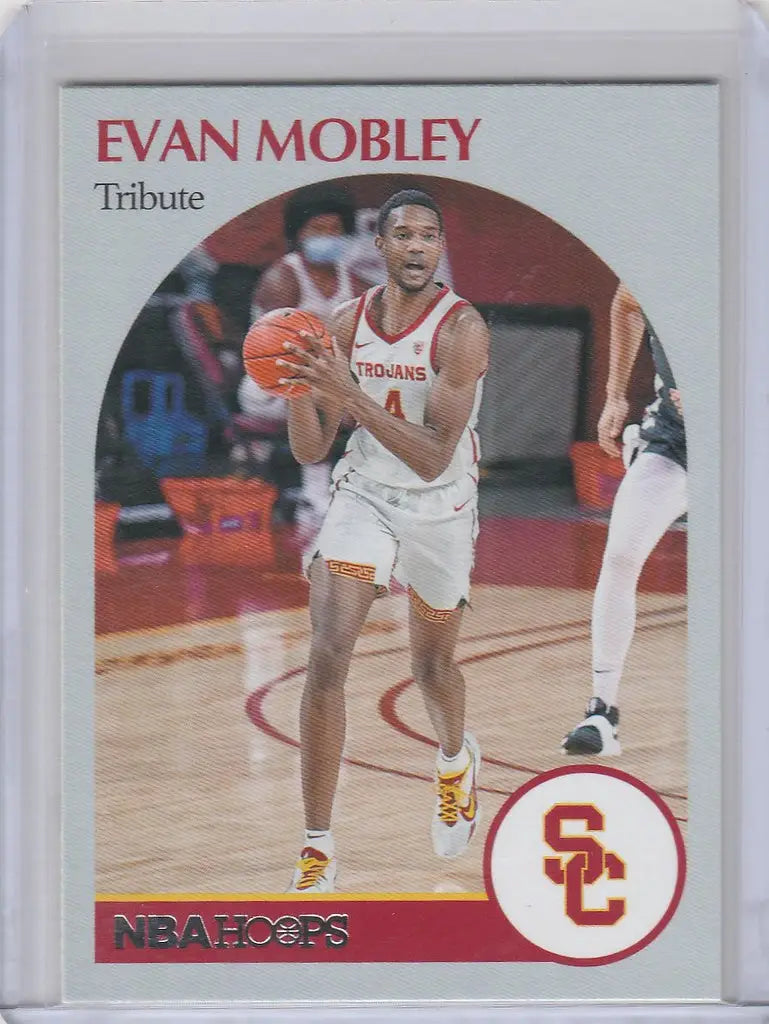 Basketball trading card of Evan Mobley USC in action from Chronicles Draft Picks Hoops