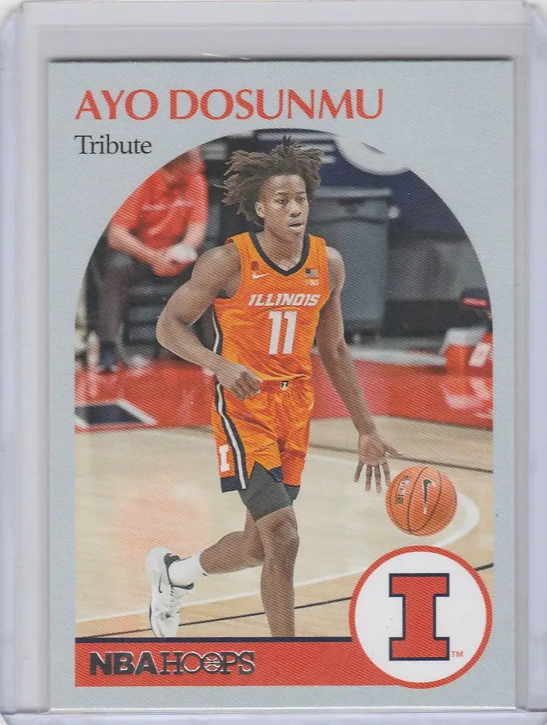 Basketball trading card of Ayo Dosunmu in Illinois uniform from Chronicles Draft Picks