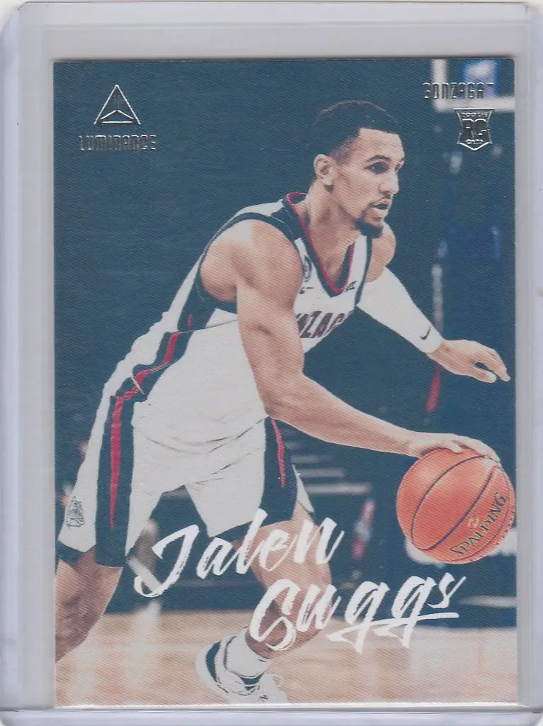 Basketball trading card of Jalen Suggs Gonzaga from 2021-22 Chronicles Draft Picks Luminance