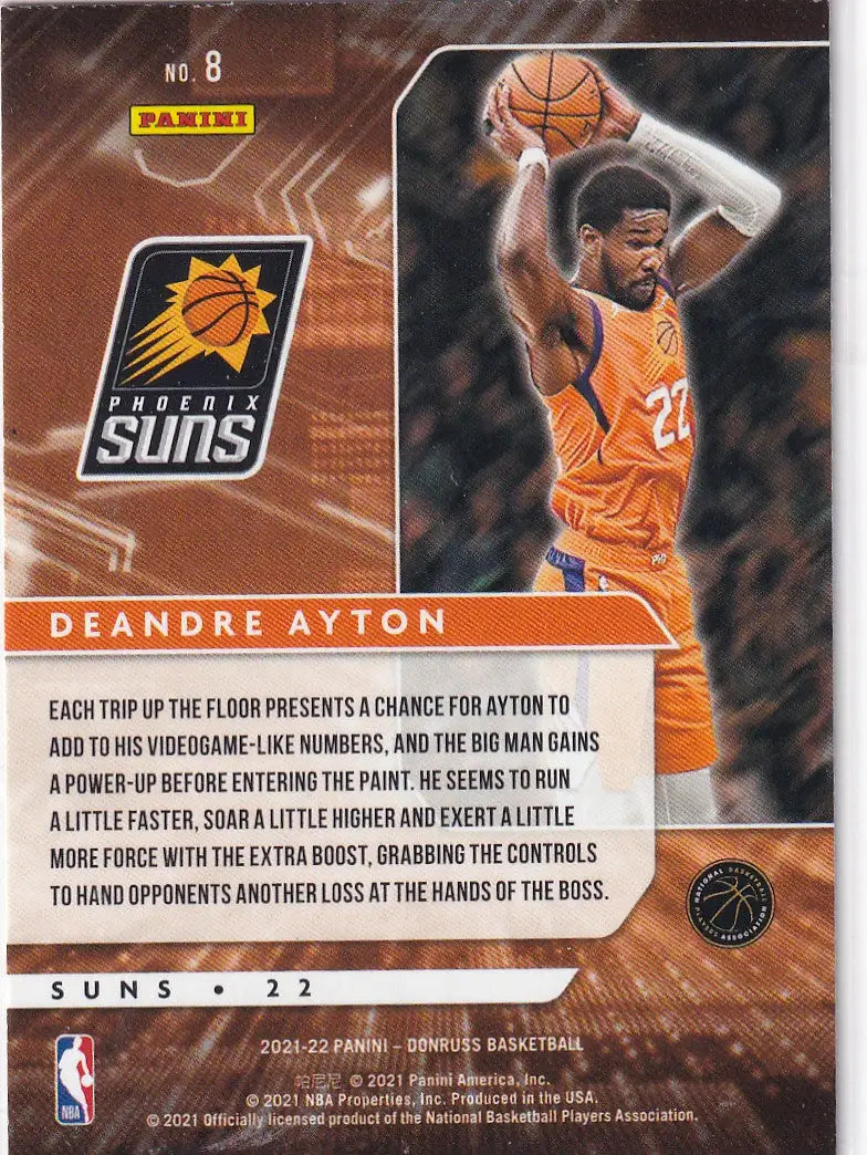 2021-22 DONRUSS #8 DEANDRE AYTON POWER IN PAINT GREEN ICE- PHOENIX SUNS